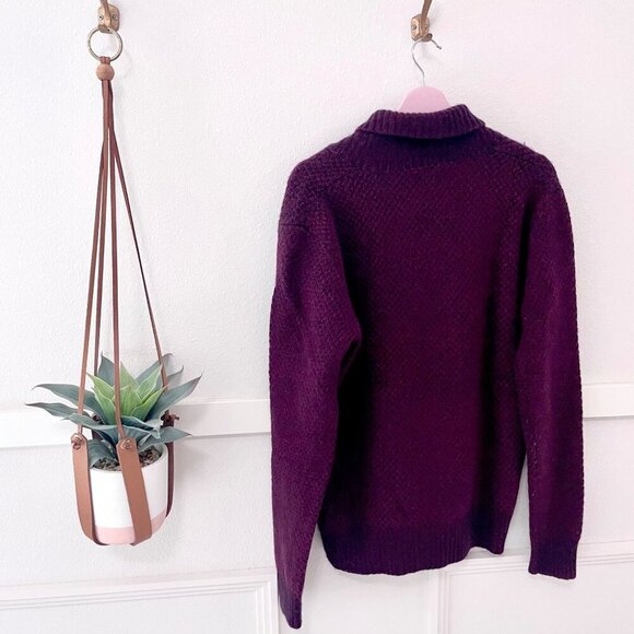 Burberry Shawl Collar Red Blue Wool Cashmere Sweater Size M Long Sleeve - Picture 8 of 8